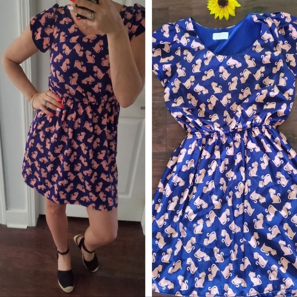 Peach Love California Dresses & Skirts - PEACH LOVE CATS PRINT DRESS 👗